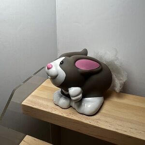 Fisher Price Little People Touch and Feel Fluffy Tail Bunny Rabbit Grey Easter